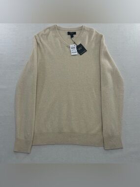 NWD Club Room Luxury Women's Sweater Oatmeal Heather M 100% Cashmere V NECK